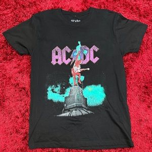 AC/DC Back In Black 2001 Tour Album Art Shirt Black Medium White New USA